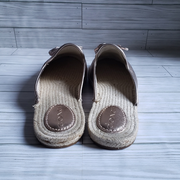 Coach Cassidy Espadrille Metallic Mule Slides - Picture 4 of 10